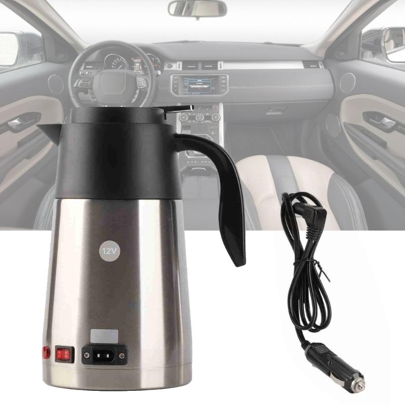 1300ml Car Truck Travel Electric Kettle Pot Heated Water Cup Stainless Steel Travel Kettle Coffee Milk Warmer