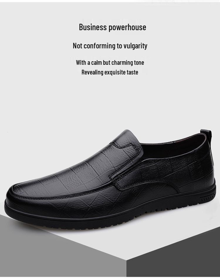 Men's Cowhide Loafers - Slip-on Driving Casual Business Formal Leather Shoes for Spring & Autumn