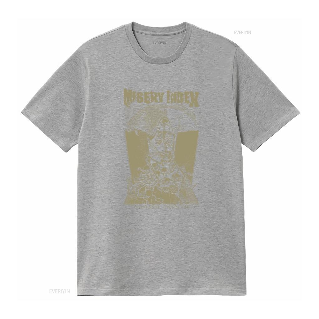 Misery Index Maglietta Verità Universali Nera Uomo S 5XL Design Teschio Scheletro Top Lavato Vintage Per l'Uso Quotidiano graphic