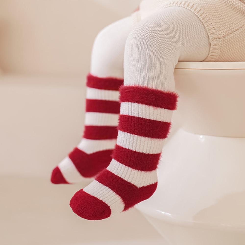 Breathable Winter Compression Stocking Bowknot Red Socks New Bow Middle Tube Socks  Toddler Girl