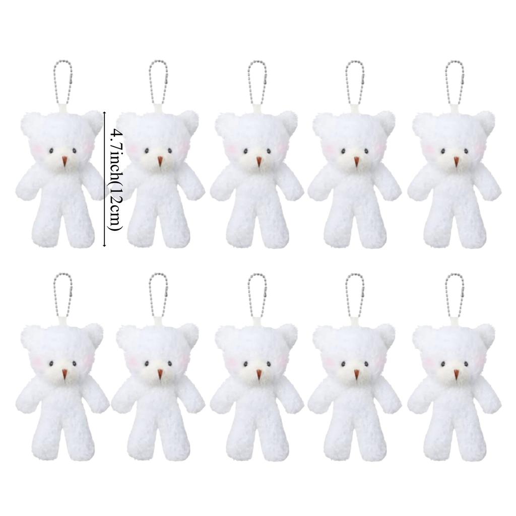 10/20/30pcs 4.7In Teddy Bears Stuffed Plush Toy Bear Plush Doll Keychain Craft Pendent DIY Wedding Birthday Christmas Party Gift