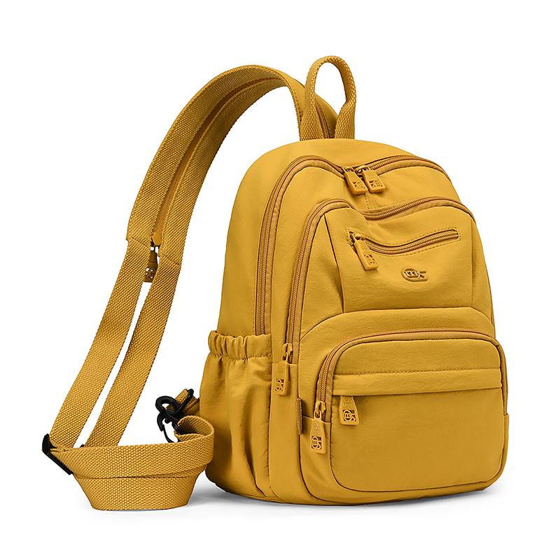Zaino Compatto con Tasche Multiple con Zip e Tasca Laterale in Rete
