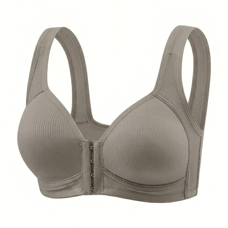 Drahtloser Push-Up Sport-BH mit Frontverschluss für Damen