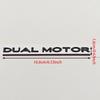 3D ABS Chrome Red Line Black Logo DUAL MOTOR Emblem Letters Car Styling Trunk Badge Sticker for  Model3/Y/S/X DUAL MOTOR Accessories