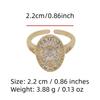 Elegant Oval Zirconia Open Ring Surround Design Adjustable Bridal Ring Wedding Party Gift