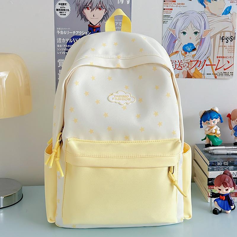 New high-value multi-pocket student schoolbag, small fresh little star backpack, cute and sweet going out backpack