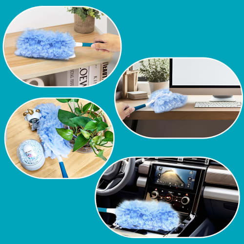 NEWE Disposable Dust Duster/Handy Mop with 20 Replacement Sheets, 4x More Dust Collection, 360 Dust Removal, Handy Design for TVs, Cars, Homes, Compu