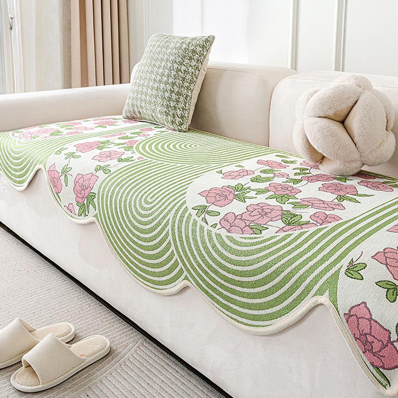 

Retro Special-Shaped Sofa Cushion Universal In All Seasons New High-End Non-Slip Seat Cushion Irregular Straight Row Cover 90*90cm