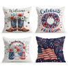 4pcs Independence Day Celebration Cushions Pillowcase Polyester Cushion Cover Throw Pillow Pillowcover Home Car Sofa Decor