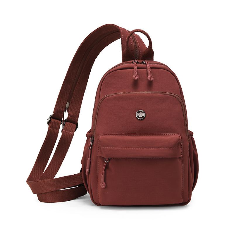 

Backpack women s 2025 summer new trendy fashion breast bag foreign style large capacity leisure travel bag nylon backpack червоний