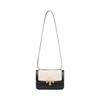 Eleanor 3D Brass Logo Color Blocked Leather And Canvas Shoulder Bag Small Women Shoulder Bag Black 79489-001