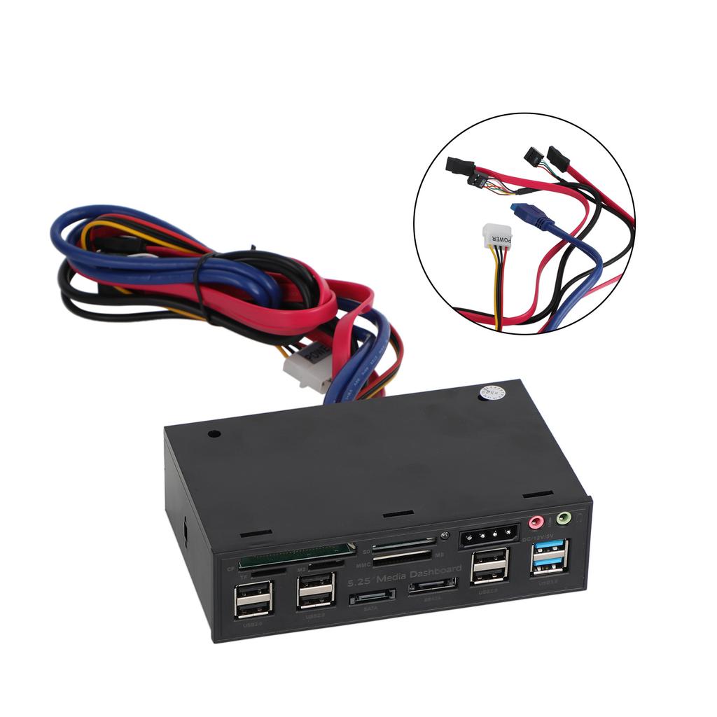 5,25" USB 3.0 SATA eSATA PC Frontpanel Medien-Dashboard Interner Kartenleser
