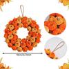WTEMPO Künstlicher Samt-Kürbis-Kranz Mehrere Mini-Kürbisse im Ring-Design für Halloween, Thanksgiving und Herbst-Dekorationen