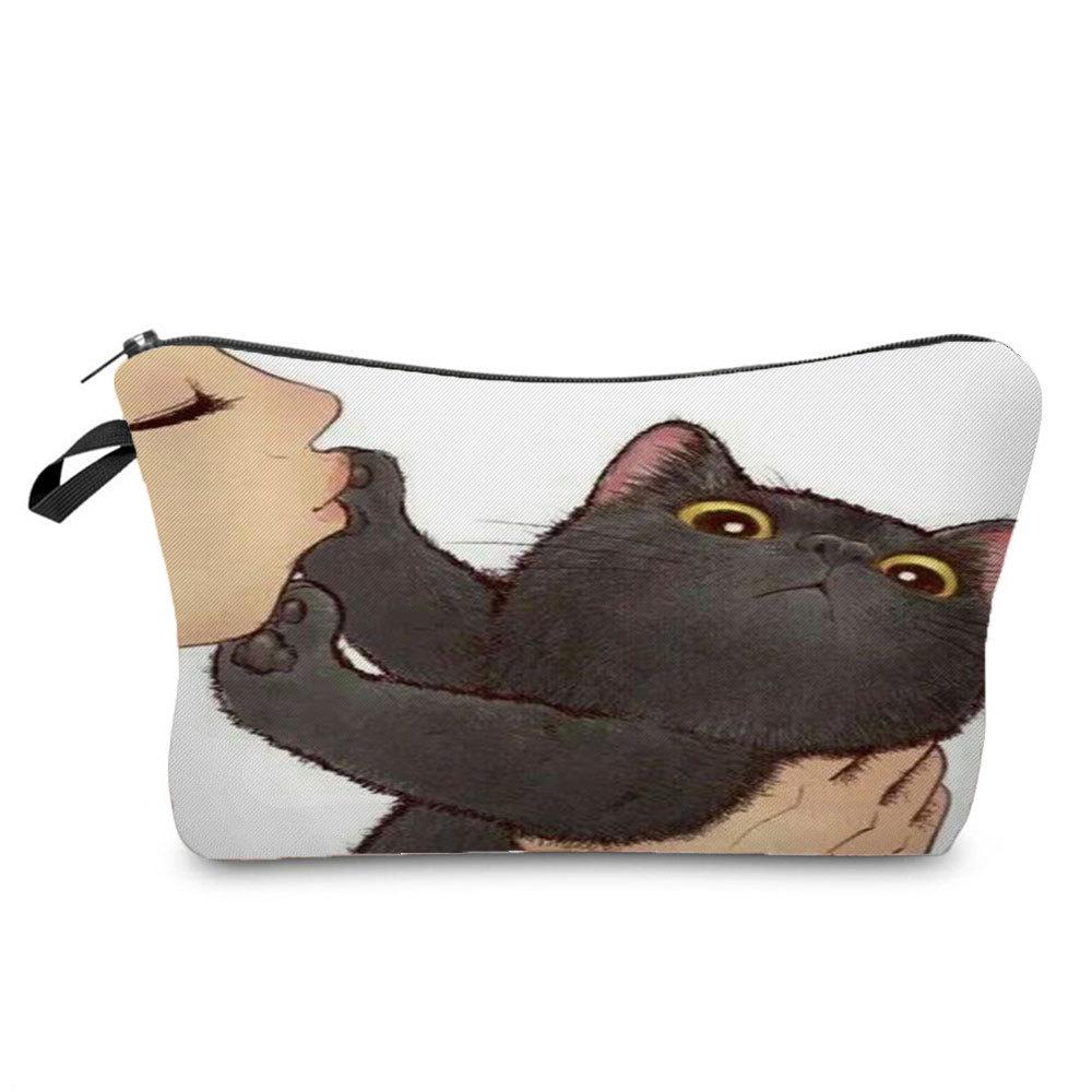Women Cat Print Cosmetic Bag Toiletries Organize Travel Storage Case  6405