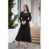 New V-neck Long-sleeve Dress Jacquard Waist Dresses