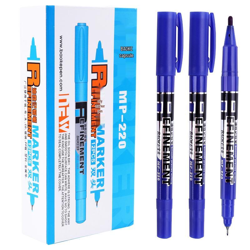 BOKE MP220 Double-Ended Quick-Drying Waterproof Oil-Based Outliner and Border Art Pen.