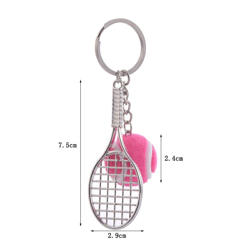 New Badminton Tennis Keychain Alloy Pendant Sports Souvenir