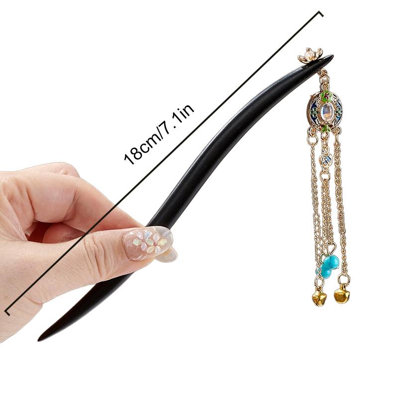 1 Pièce Pompon Bois Frais Épingle à Cheveux Bois de Santal Style Chinois Nouveau Coiffure Ancienne Épingle à Cheveux à Pompon