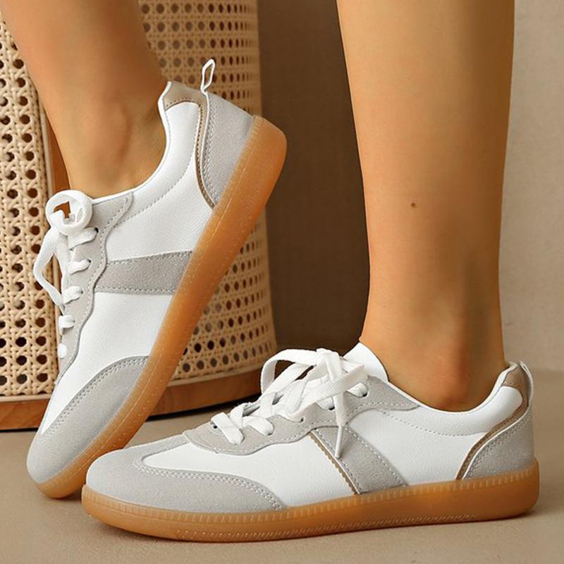 Fashion Concise Mix Color Sneakers Woman Spring Autumn Lace Up Walking Flats Shoes Women Plus Size 44 Wear-Resistant Sports Shoes Lady