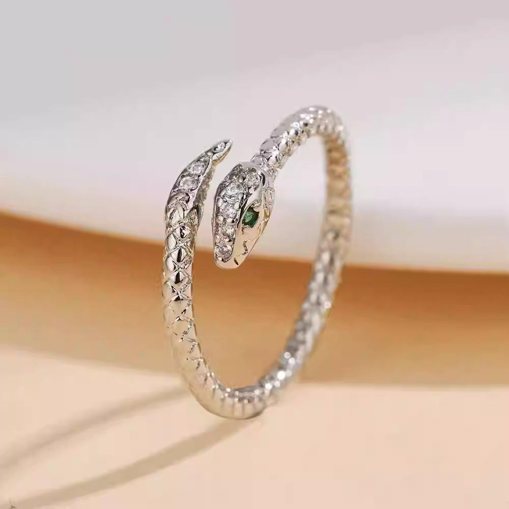 European & American Alloy Adjustable Snake Ring - Women's Animal Jewelry