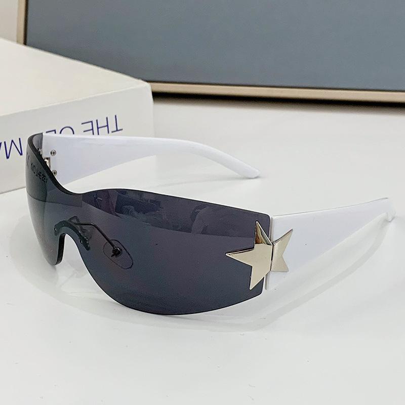 One-piece rimless five-pointed star sunglasses, millennial spice girls street shooting yk glasses, women's European and American personalized su