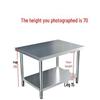 Heavy-Duty Two-Tier White Stainless Steel Kitchen Work Table with Extra Thick Rack for Cutting and Chopping