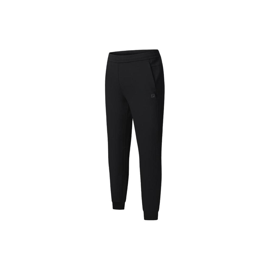 Fila Solid Color Fitness Tapered Stretch Knit Sports Pants Men Bottoms Deep-Black A11M411607F-BK