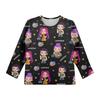 Children's Witch  Printed Long Sleeved Round Neck Top With Floral Print For Daily Casual T-shirt