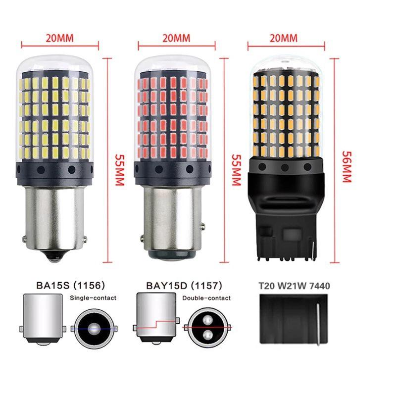 High Brightness Car LED Turn Signal Light: 3014 144SMD 1156/1157, Decoding Anti-Flicker Brake Light
