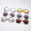 Women Retro Sun Glasses Steampunk Men Metal Hollow Eywear Male Square Sun Glasses Uv400 Brown Orange Rhombus Summer New