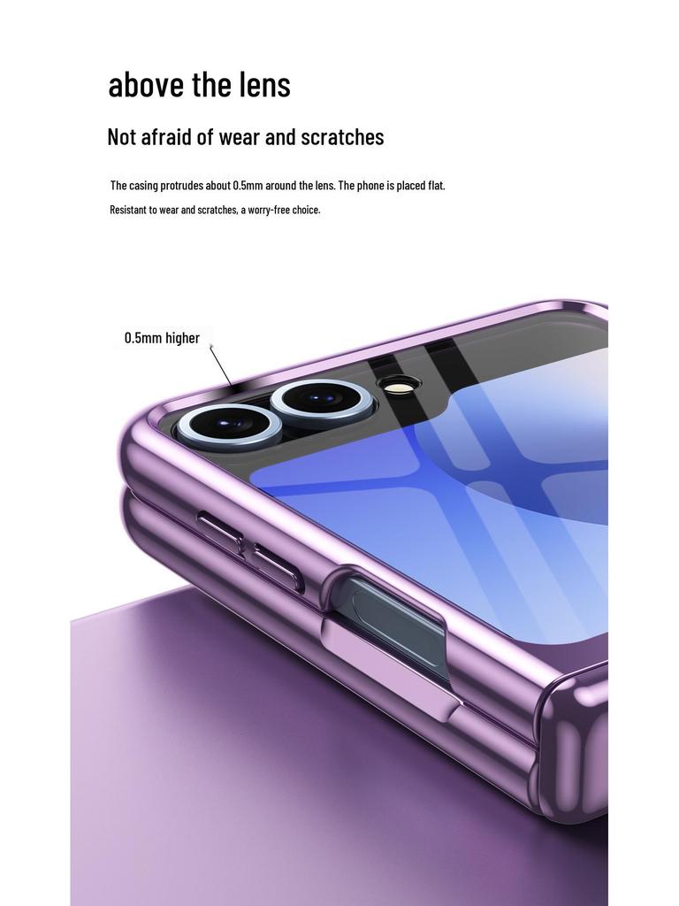 Samsung Z Flip6 Electroplated Full Coverage Drop-proof Case with Integrated Hinge Film