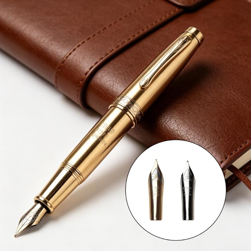 10Pcs Fountain Pen Nib Replacement Metal Fountain Pen Tip For Gothic Base English Handwriting Practice and Sketching
