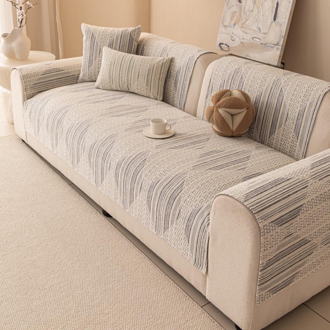 Moderne Boho Jacquard Verdickte Chenille Sofabezug, Für Wohnzimmer 1/2/3/4 Sitzer Couch Sitzbezug Kissenpolster Stoff 90x70cm