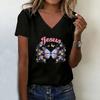 Butterfly T-shirt V-neck casual fashion fun T-shirt women's summer