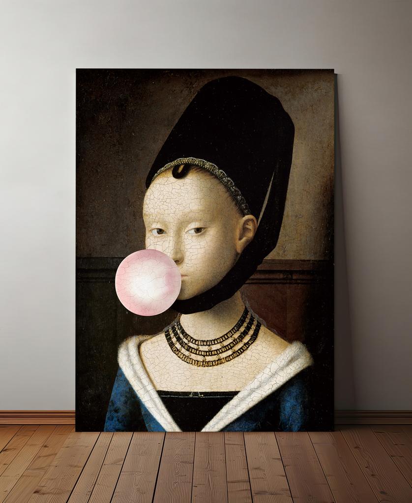 Canvas Print Portrait with Balloon Pop Art
