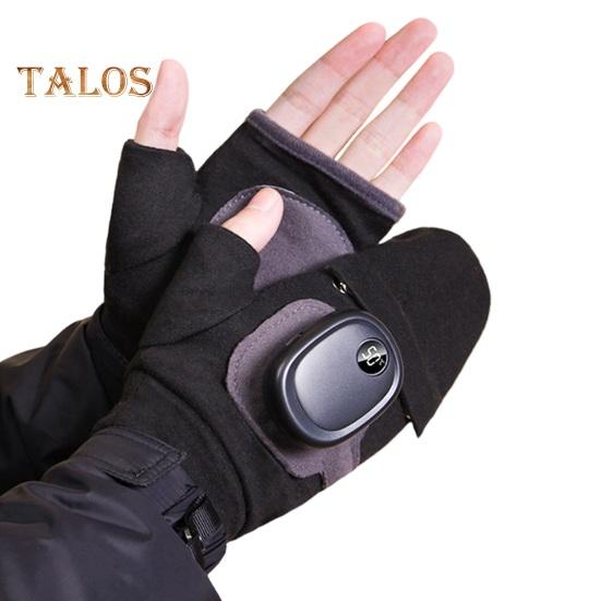 

1 пара зимних электрических перчаток с подогревом, ЖК-дисплей, 3 температуры, регулируемые, USB, перезаряжаемые, термозащитные перчатки для холодной погоды для мужчин и женщин, для велоспорта, электрические перчатки без пальцев чёрный