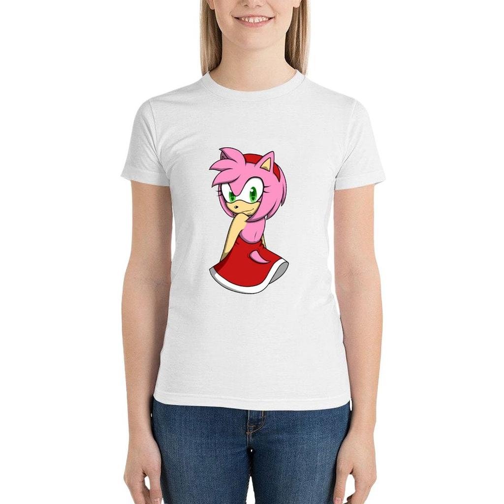 Amy Rose T-Shirt Tees Plus Size Tops Aesthetic Clothing Cute Tops Rock And Roll T Shirts For Women