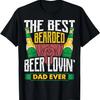 Pánské tričko s vousy Nejlepší táta milující pivo všech dob Vtipné tričko ke Dni otců