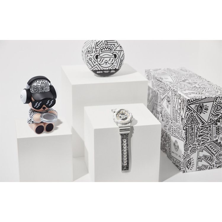 Casio Baby-G Teddy Bear Limited Edition Fashion Trend Street Style Quartz Watch Women watches White BA-110GA-7A1PRT