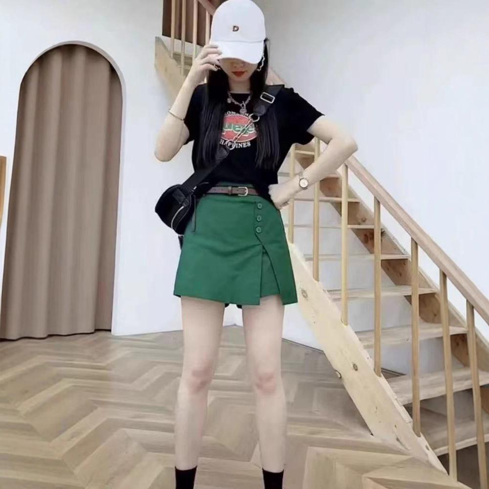 Women's Summer Linen-Cotton Slit Shorts - Fashionable, Elastic Waist, Korean Style 2025, Versatile, Chic, Slimming.