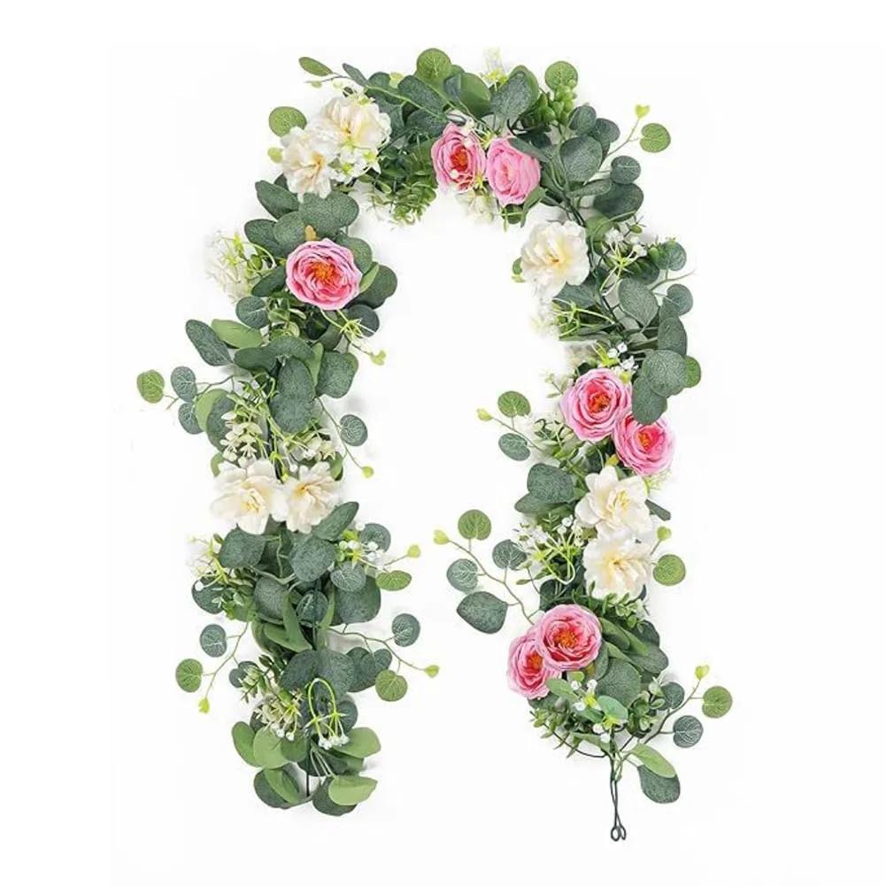 1pc Artificial Eucalyptus Flower Garland For Home Festival Wall Hanging Garden Wedding Party Decoration