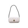 Metal Micro Logo Diamond Pattern Lambskin Crossbody Shoulder Bag Women Bags White 158137-100