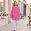 Lässiges Rüschenkleid für Mädchen, Bequemes Farbkleid für Frühling und Herbst zum täglichen Tragen