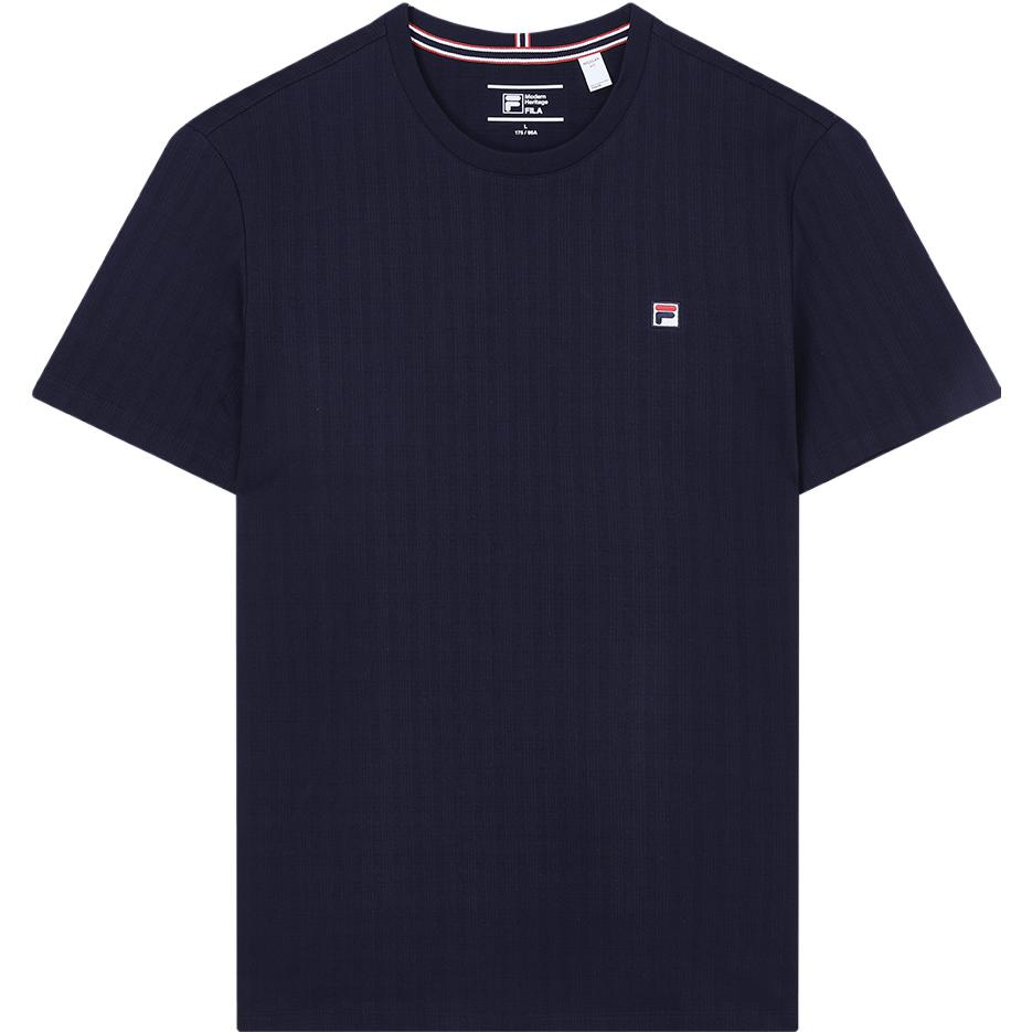 Fila Simple Logo Business Casual Round Neck Short Sleeve T-Shirt Men T-Shirt Legendary-Blue F11M331113F-NV