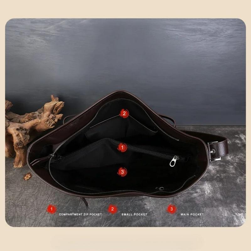 Johnature Genuine Leather Women's Bag Commuting Large Capacity Tote Bag Retro Lazy Shoulder Crossbody Bag