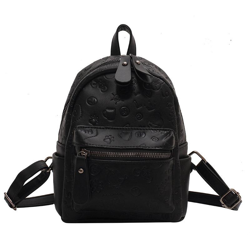Small Bag Women's Versatile New Trendy Fashion Embossed Women's Backpack Casual High-end Lightweight Travel Bag Small Backpack