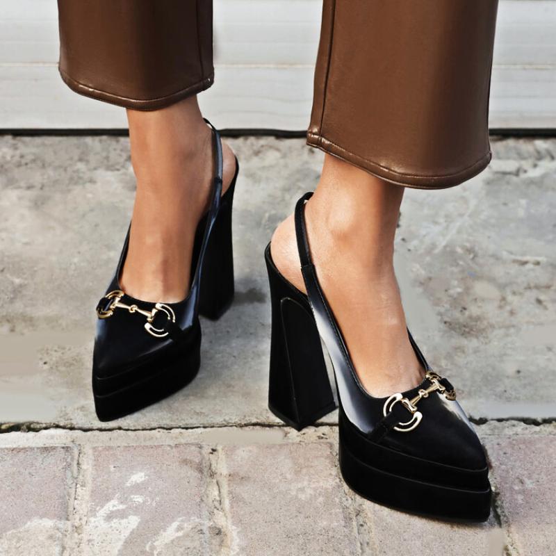 Summer New Brand Women 'S Platform Back Strap Sandals Fashion Thick Sole Bridal Wedding Party Shoes High Heels ,Plus Size 48