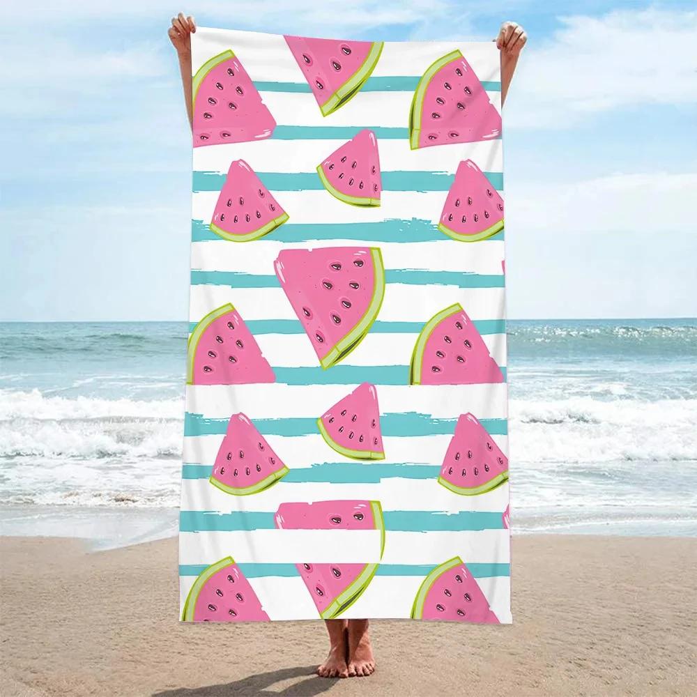 Cartoon-Frucht Ananas Strandtuch Sandfrei Schnelltrocknend Mikrofaser Badetücher Übergroß Tragbar Schwimmen Bade-Decke