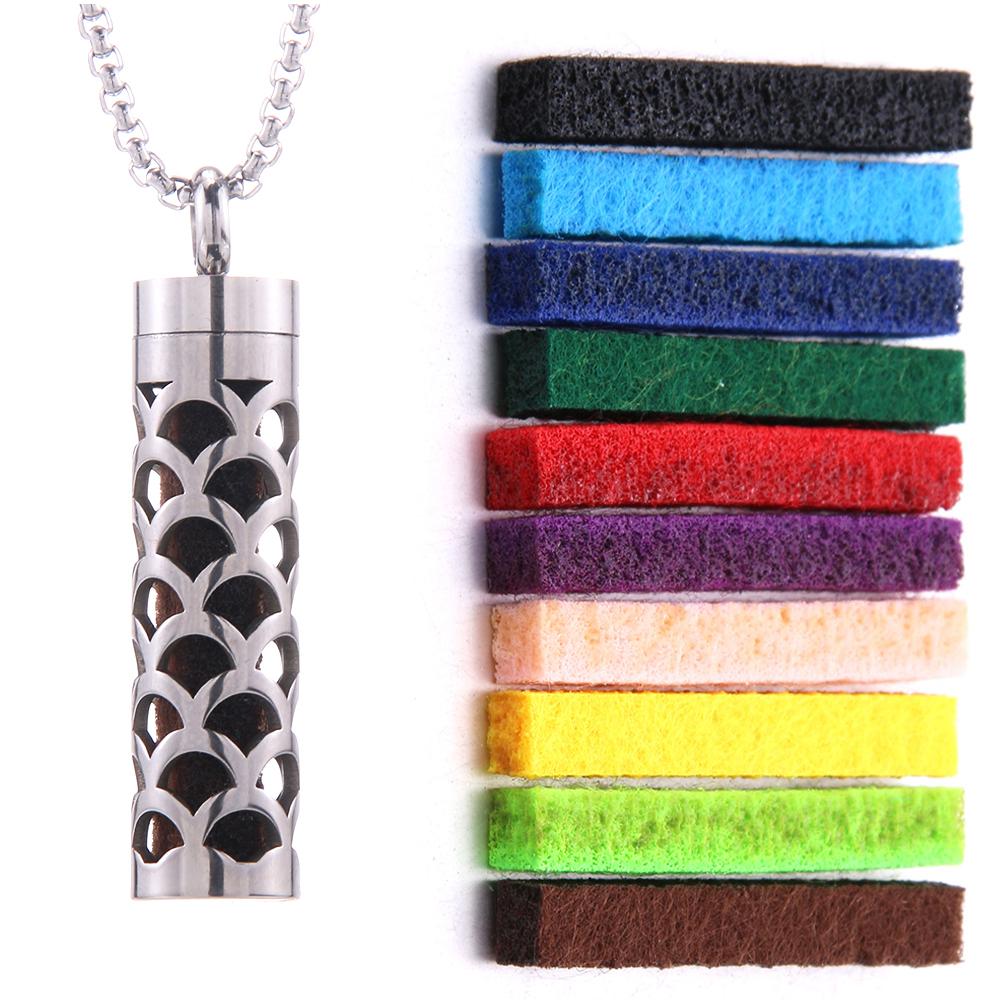 New Aromatherapy Jewelry Necklaces Essential Oil Diffuser Necklace Stainless Steel Open Locket Aroma Scent Perfume Necklace