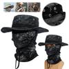 Men Camo Fishing Hat Breathable Casual Bucket Hat Wear Resist Balaclava Sun Hat for Beach Hiking Walking Camping Picnic